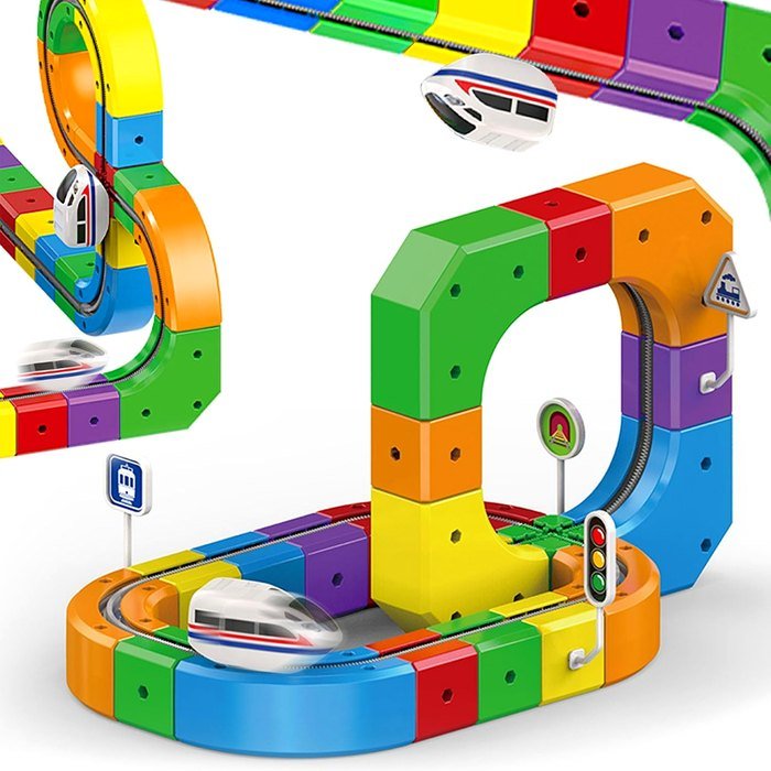 Magnetic train track toy